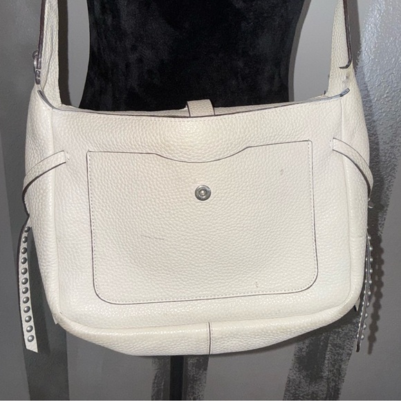 Coach Purse Studded White Leather Crossbody Bag Vintage Y2K Biker Chic - Picture 3 of 12